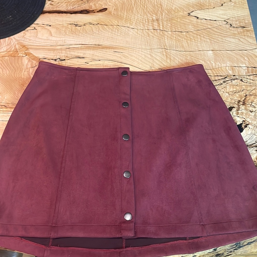 Burgundy faux suede skirt by DD Dakota - Size M